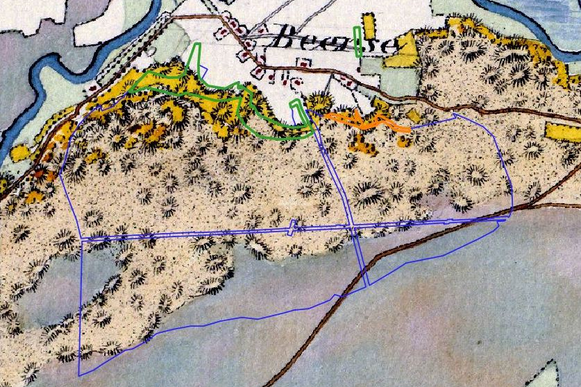 kaartanalyse Wilde bomen en struiken - Huguenin (1819-1829)