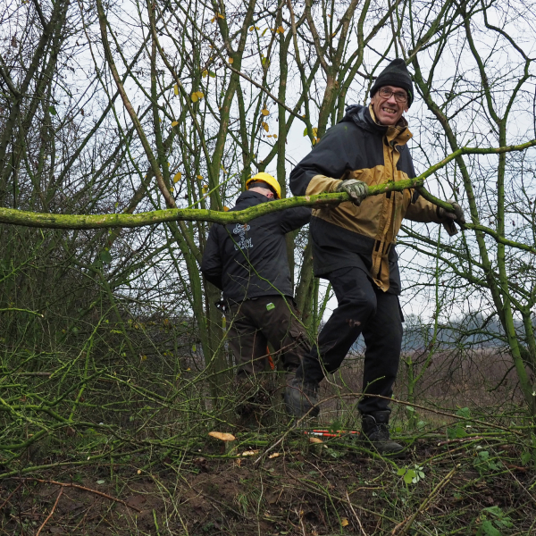 Vrijwilliger met tak
